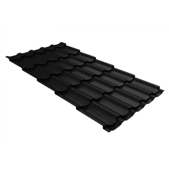 Металлочерепица Grand Line Kvinta plus 0,5 Drap RAL 9005 Черный | c 3D резом