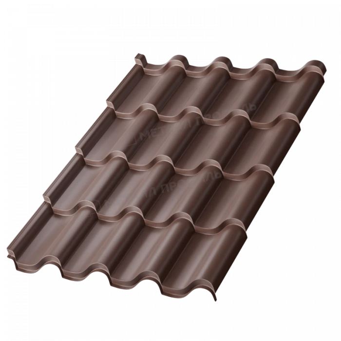 Металлочерепица Металл-Профиль Монтерроса-M 0,5 PURMAN® RR 32 Темно-коричневый