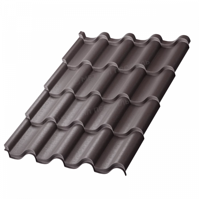 Металлочерепица Металл-Профиль Монтерроса-ML 0,5 VikingMP® E RAL 8019 Серо-коричневый