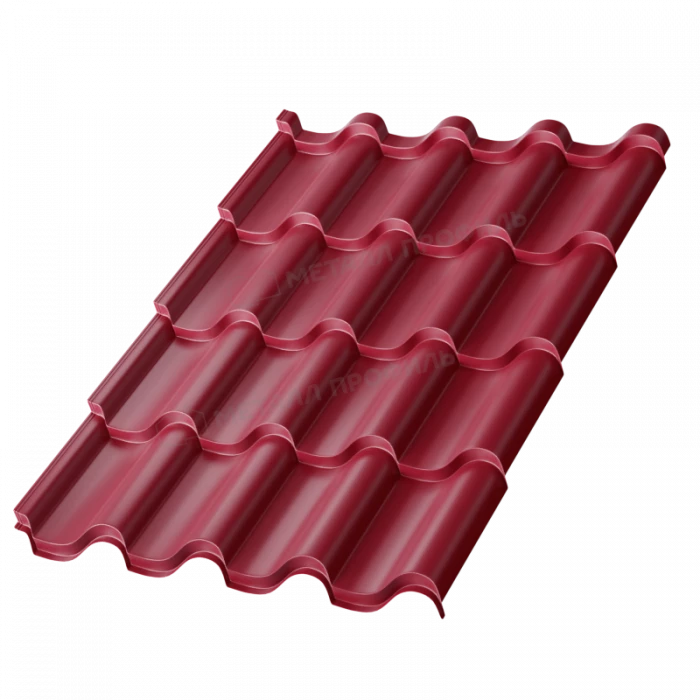 Металлочерепица Металл-Профиль Монтерроса-S 0,5 PURMAN® RAL 3005 Красное вино