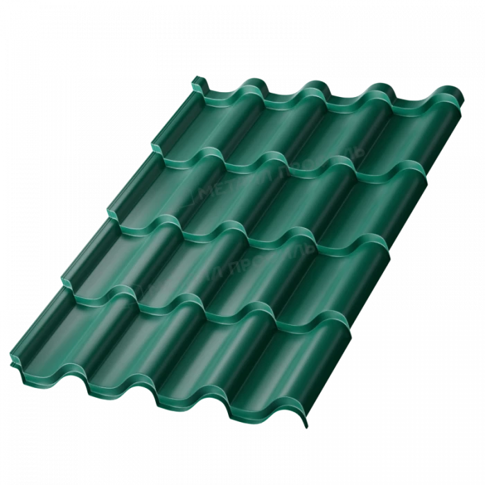 Металлочерепица Металл-Профиль Монтерроса-X 0,5 PURMAN® RAL 6005 Зеленый мох