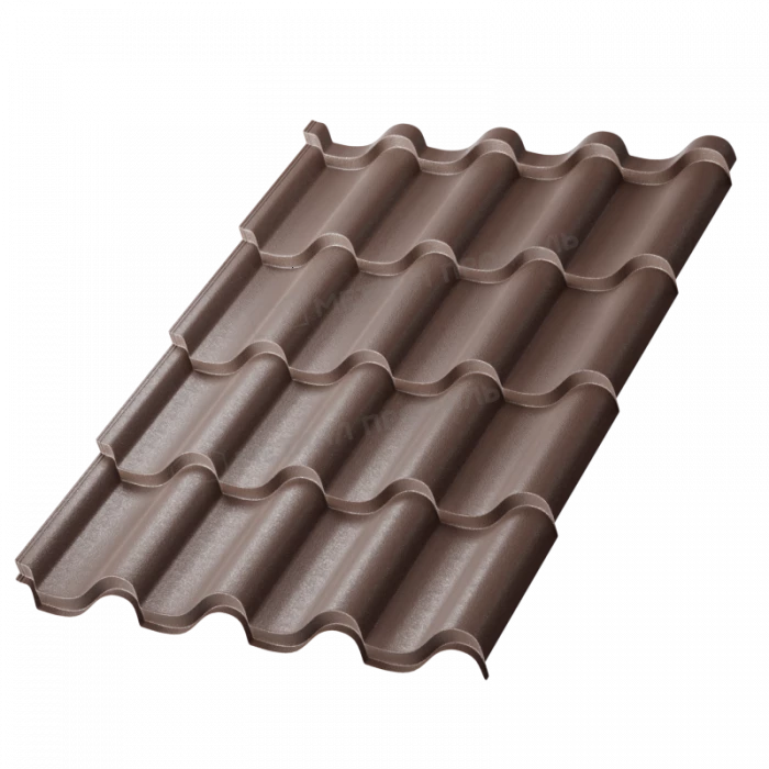 Металлочерепица Металл-Профиль Монтерроса-XL 0,5 VikingMP® E RR 32 Темно-коричневый