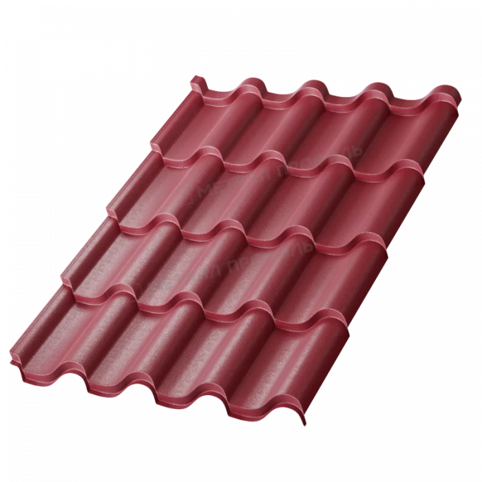 Металлочерепица Металл-Профиль Монтерроса-XL 0,45 VikingMP® RAL 3005 Красное вино