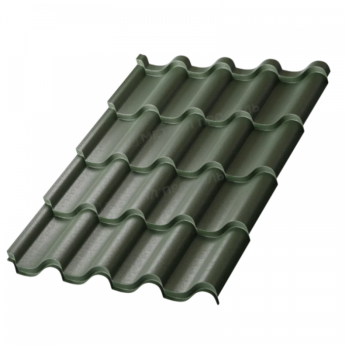 Металлочерепица Металл-Профиль Монтерроса-XL 0,45 VikingMP® RAL 6007 Бутылочно-зеленый