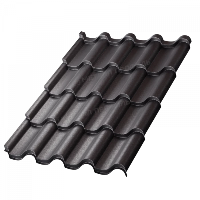 Металлочерепица Металл-Профиль Монтерроса-XL 0,45 VikingMP® RAL 9005 Черный темный
