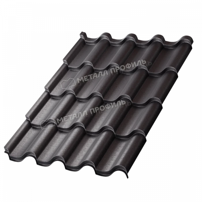 Металлочерепица Металл-Профиль Монтерроса-ML 0,45 VikingMP® RAL 9005 Черный темный