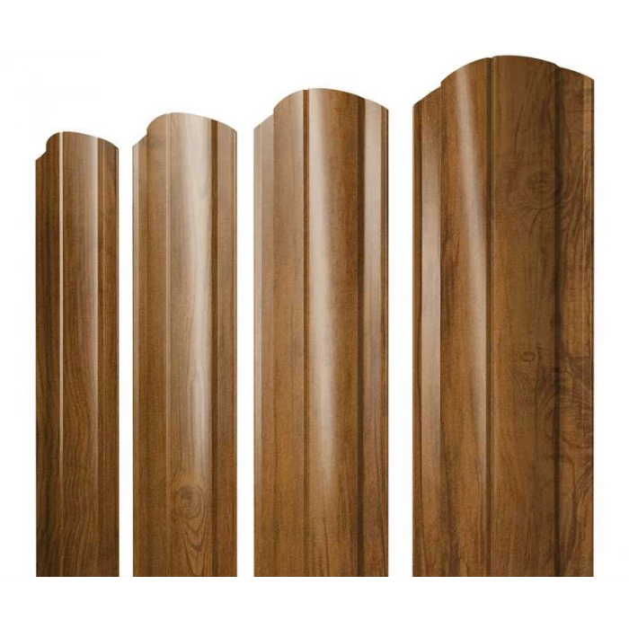 Штакетник Круглый фигурный Grand Line 0,4 Print Premium Golden Wood Golden Wood