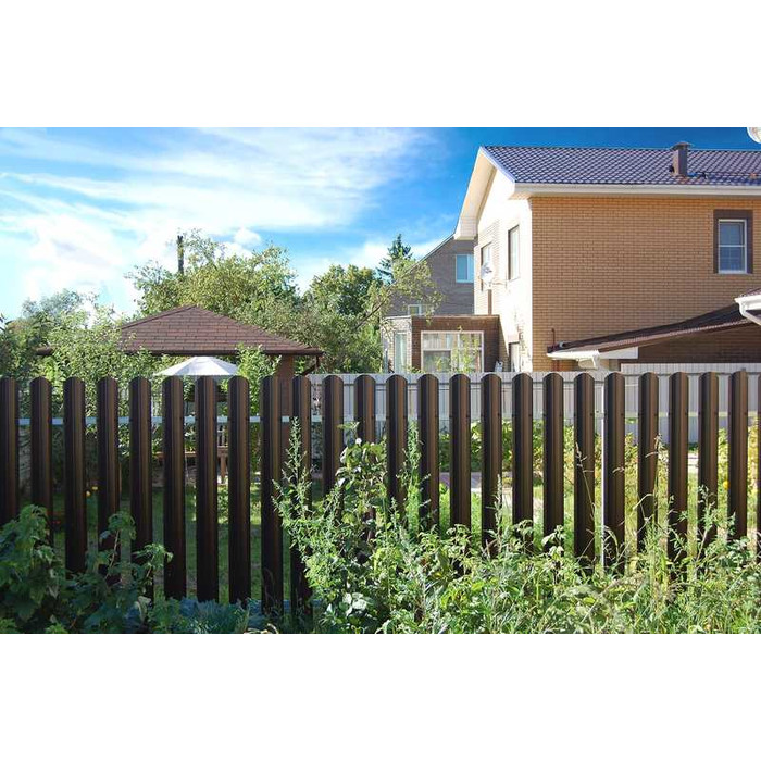 Штакетник П-образный B фигурный Grand Line 0,45 Полиэстер - double RR 32 Темно-Коричневый фото 2