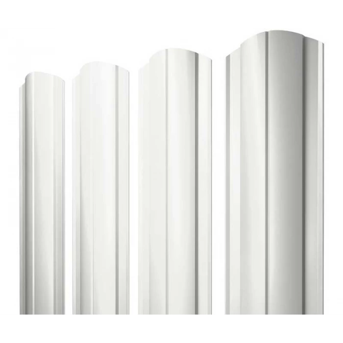 Штакетник Круглый фигурный Grand Line 0,4 Полиэстер RAL 9003 Сигнальный Белый