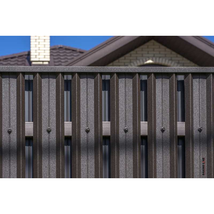 Штакетник М-образный В Grand Line 0,45 Drap RR 32 Темно-Коричневый фото 2