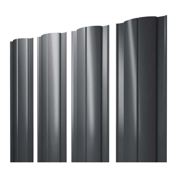 Штакетник Круглый Grand Line 0,4 Полиэстер RAL 7024 Мокрый Асфальт