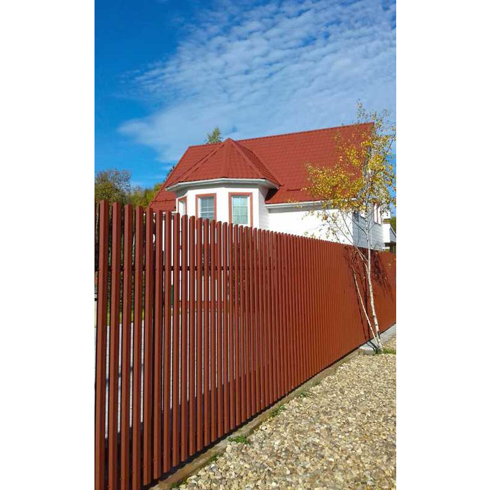 Штакетник П-образный В Grand Line 0,5 Velur RAL 8004 Терракота фото 2