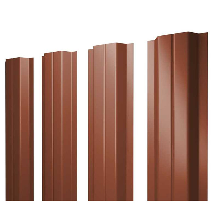 Штакетник П-образный В Grand Line 0,5 Velur RAL 8004 Терракота