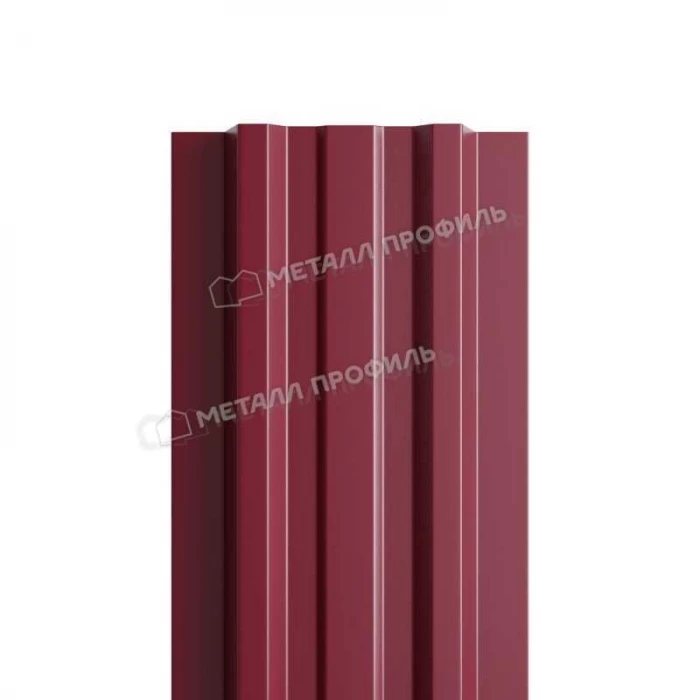 Штакетник Металл Профиль LАNE-T 0,45 Полиэстер RAL 3005/3005 Красное вино двухсторонний