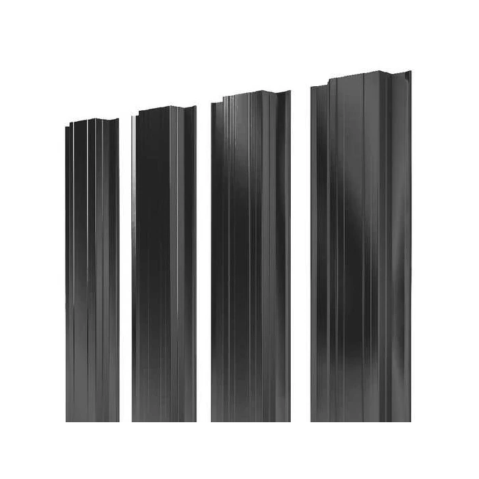 Штакетник Прямоугольный Grand Line 0,45 Полиэстер - double RAL 9005 Черный
