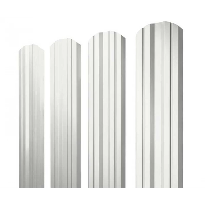 Штакетник Twin фигурный Grand Line 0,45 Полиэстер - double RAL 9003 Сигнальный Белый