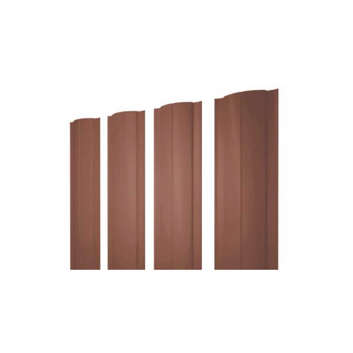 Штакетник Круглый Grand Line 0,5 Satin RAL 8004 Терракота