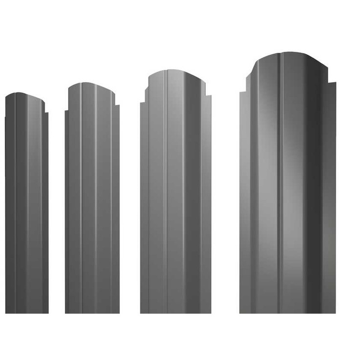 Штакетник П-образный А фигурный Grand Line 0,45 Полиэстер RAL 7005 Мышино-Серый