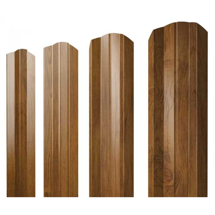 Штакетник М-образный B фигурный Grand Line 0,4 Print Premium Golden Wood Golden Wood