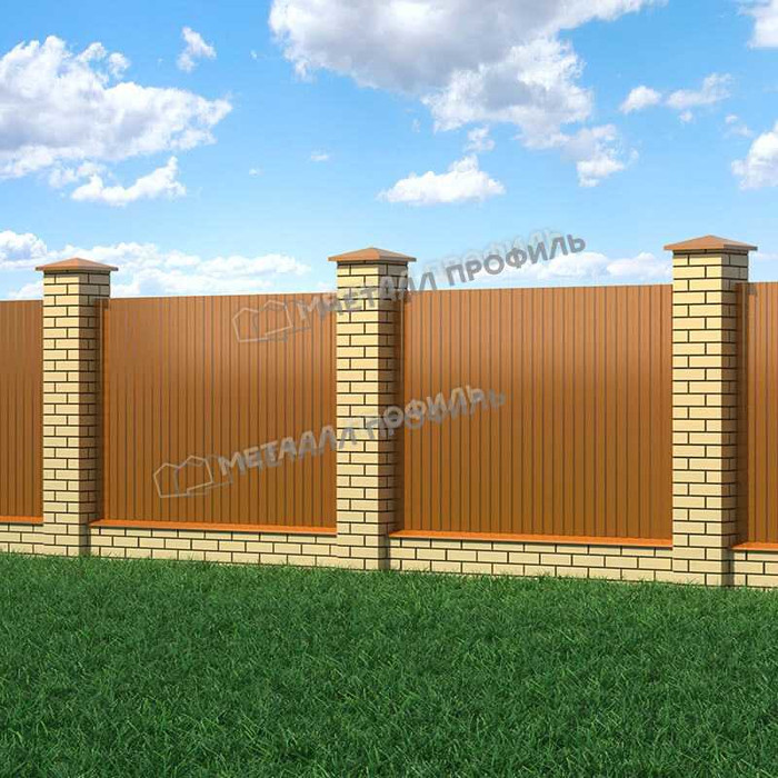 Профлист Металл Профиль МП10 0.5 AGNETA® двусторонний Copper/Copper, Медный/Медный B фото 3
