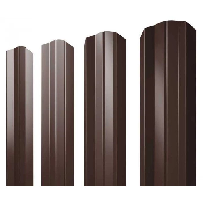 Штакетник М-образный А фигурный Grand Line 0,4 Полиэстер матовый - double RAL 8017 Шоколад