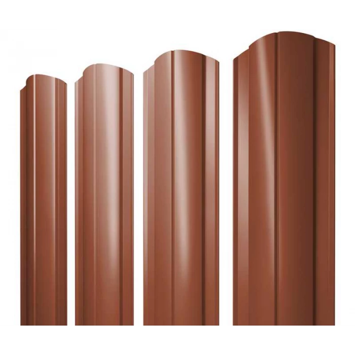 Штакетник Прямоугольный фигурный Grand Line 0,5 Satin RAL 8004 Терракота