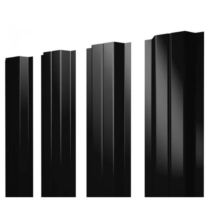 Штакетник П-образный А Grand Line 0,45 Drap ST RAL 9005 Черный