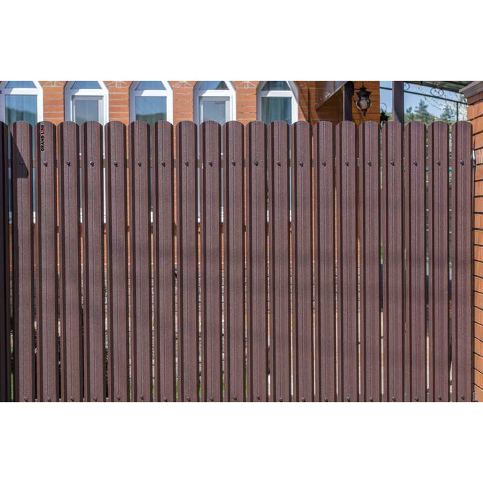Штакетник М-образный В фигурный Grand Line 0,45 Drap RAL 8017 Шоколад фото 3