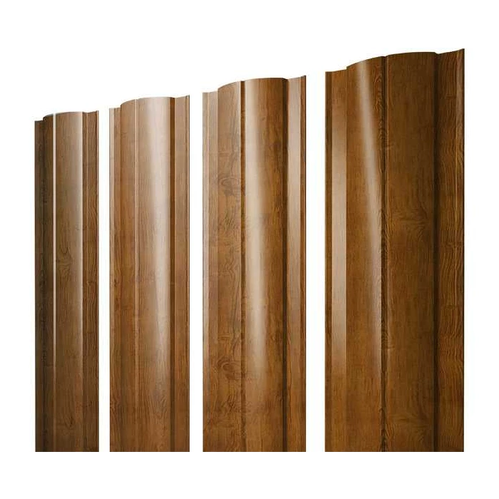 Штакетник Круглый Grand Line 0,45 Print-double Elite Golden Wood Golden Wood | 1.5 м