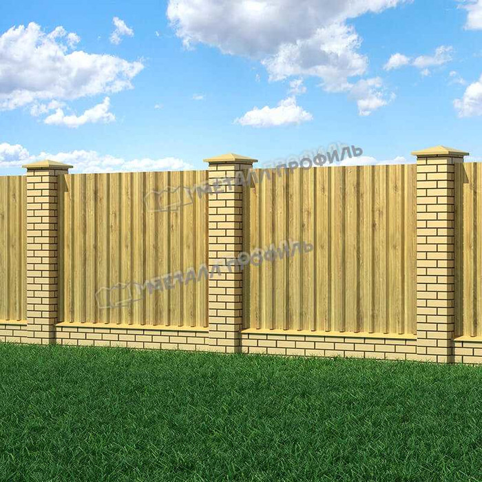 Профлист Металл Профиль МП35 0.5 ECOSTEEL® текстурированный Золотой дуб B фото 3