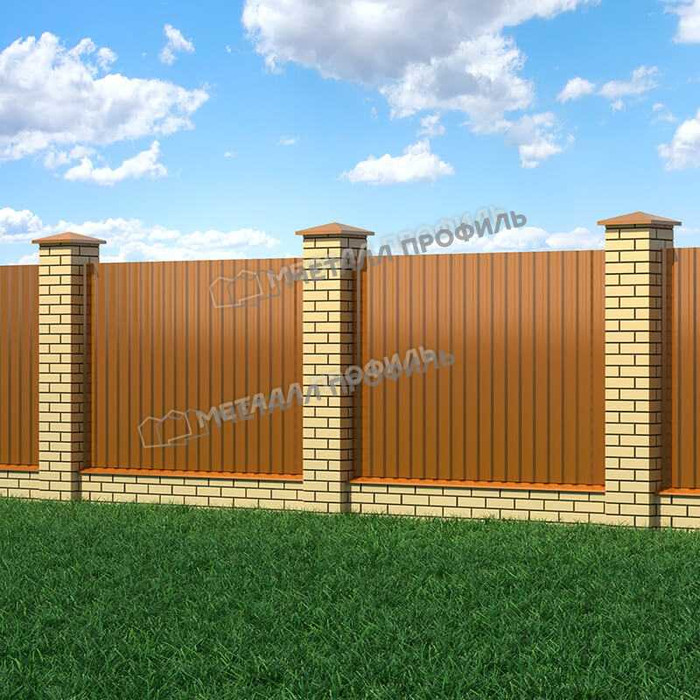Профлист Металл Профиль МП20 0.5 AGNETA® двусторонний Copper/Copper, Медный/Медный R фото 3