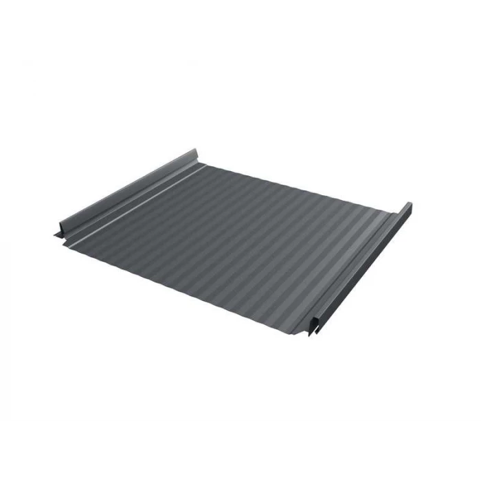 Фальцевая кровля Кликфальц Pro Gofr Grand Line 0,5 Quarzit PRO Matt RAL 7024 Мокрый Асфальт