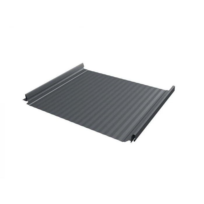 Фальцевая кровля Кликфальц Pro Gofr Grand Line 0,5 Quarzit RAL 7024 Мокрый Асфальт