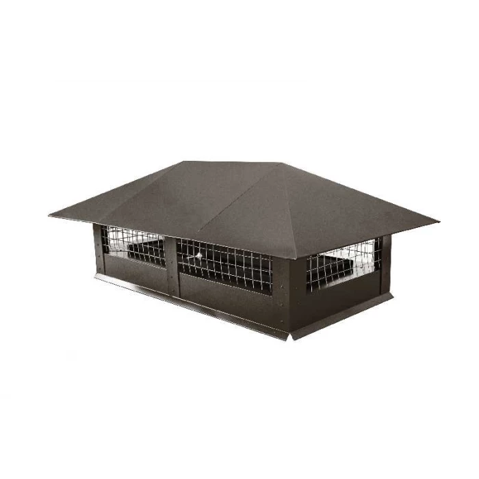 Дымник на трубу с сеткой 500х500мм 0,5 Quarzit PRO Matt с пленкой RR 32 темно-коричневый