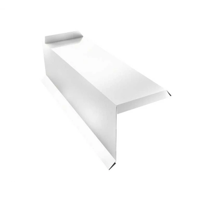 Планка торцевая сегментная 20мм Левая 0,45 PE с пленкой RAL 9003 сигнальный белый