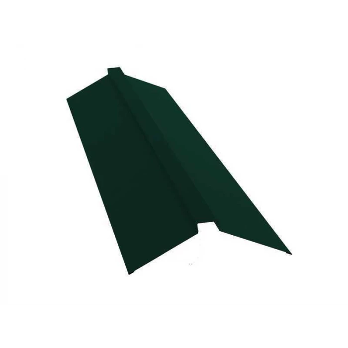 Планка конька плоского 115х30х115 0,45 PE с пленкой RAL 6005 зеленый мох ШК