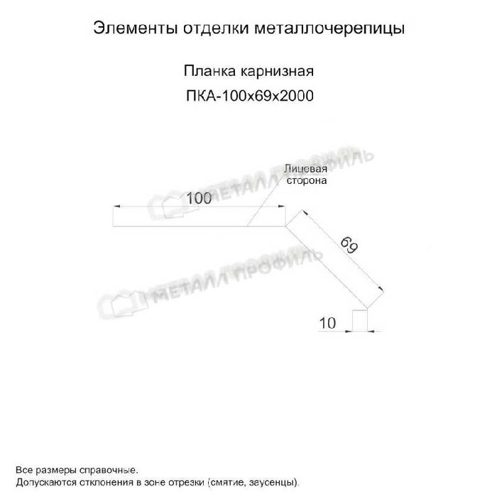 Планка карнизная 100х69х2000 (PURETAN-20-RR750-0.5) фото 2