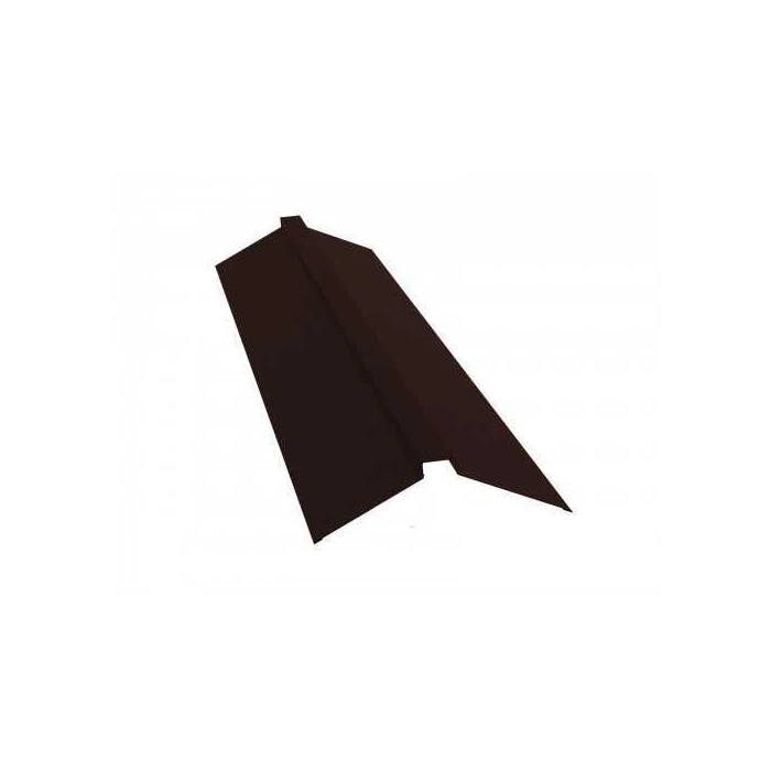 Планка конька плоского 115х30х115 0,45 PE с пленкой RAL 8017 шоколад ШК