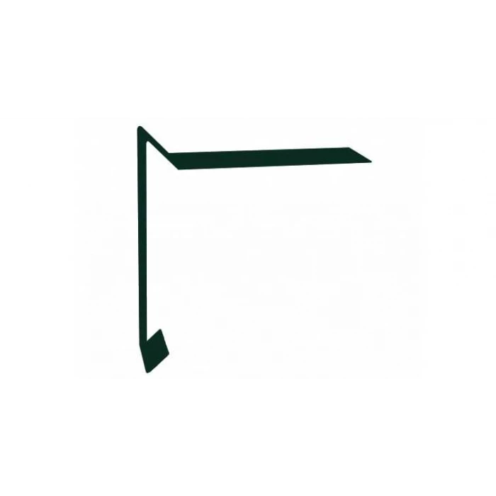 Планка ветровая для мягкой кровли 130х25х100 0,5 Velur RAL 6020 хромовая зелень