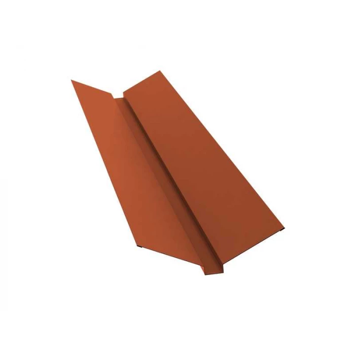 Планка ендовы верхней 115х30х115 0,45 PE с пленкой RAL 8004 терракота