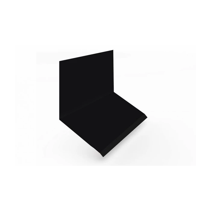 Планка примыкание верхнее к стене фальц 150х130х20 0,5 PurPro Matt 275 RAL 9005 черный