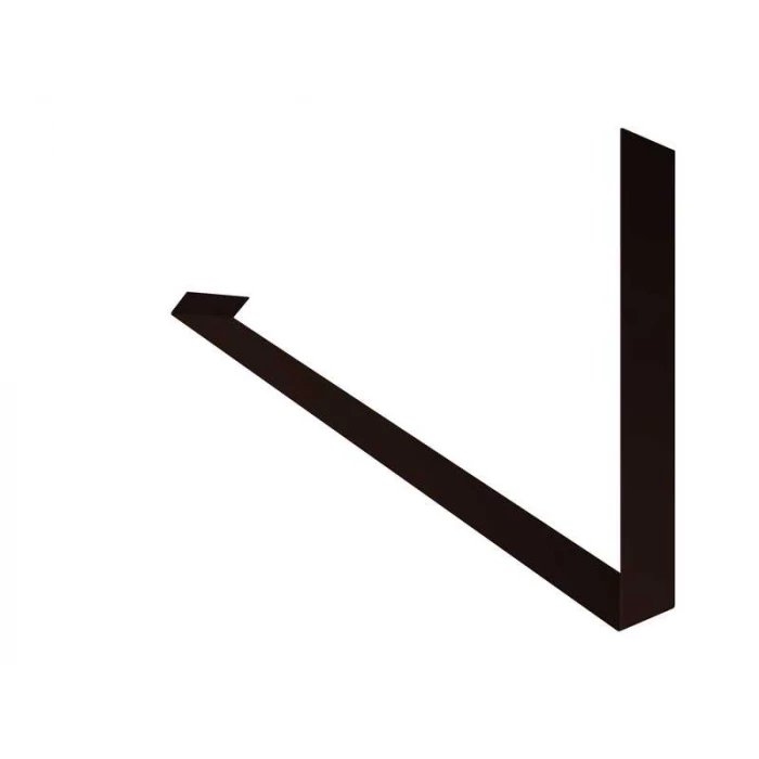 Планка примыкание верхнее к трубе фальц Grand Line 0,5 Quarzit с пленкой RAL 8017 шоколад