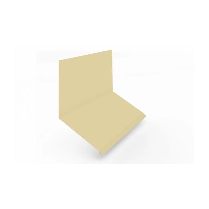 Планка примыкание верхнее к стене фальц Grand Line 150х130х20 0,45 PE с пленкой RAL 1014 слоновая кость