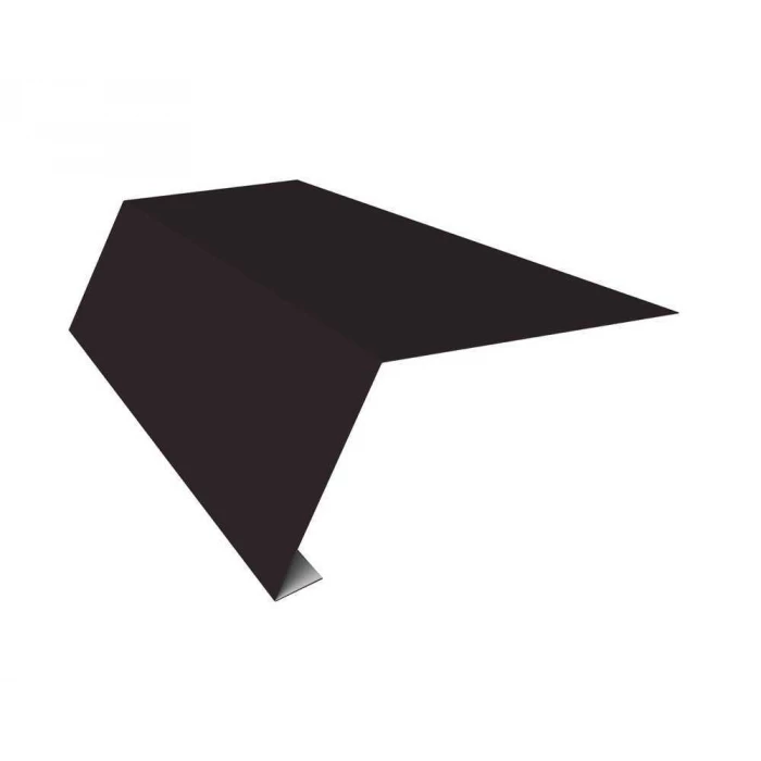 Планка карнизная для мягкой кровли 65х50 Фартук S1 карнизный 0,5 Satin с пленкой RAL 9005 черный