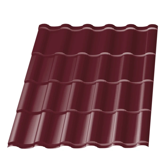 Металлочерепица Арарат 0,45 RAL 3005 Красное вино